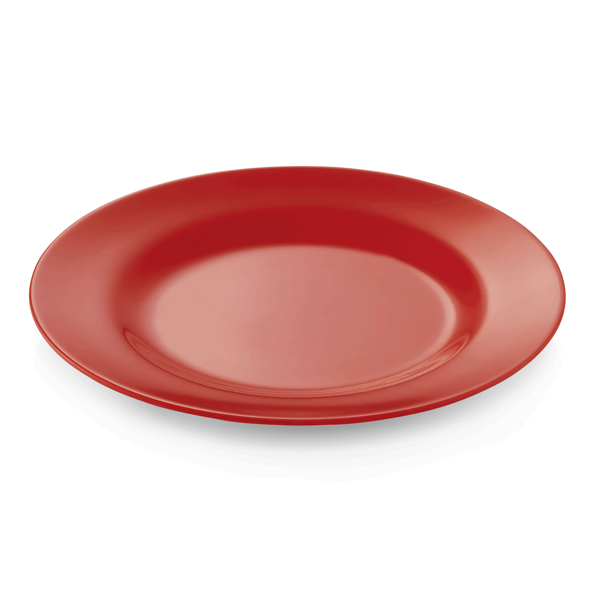 WAS Teller Set, flach, Ø 20 cm, rot, Set á 12 Stück, Melamin