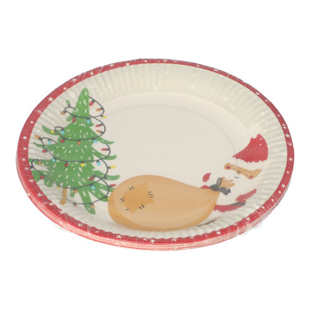 Papstar Teller, Pappe rund Ø 23 cm "Lutins de Noel"