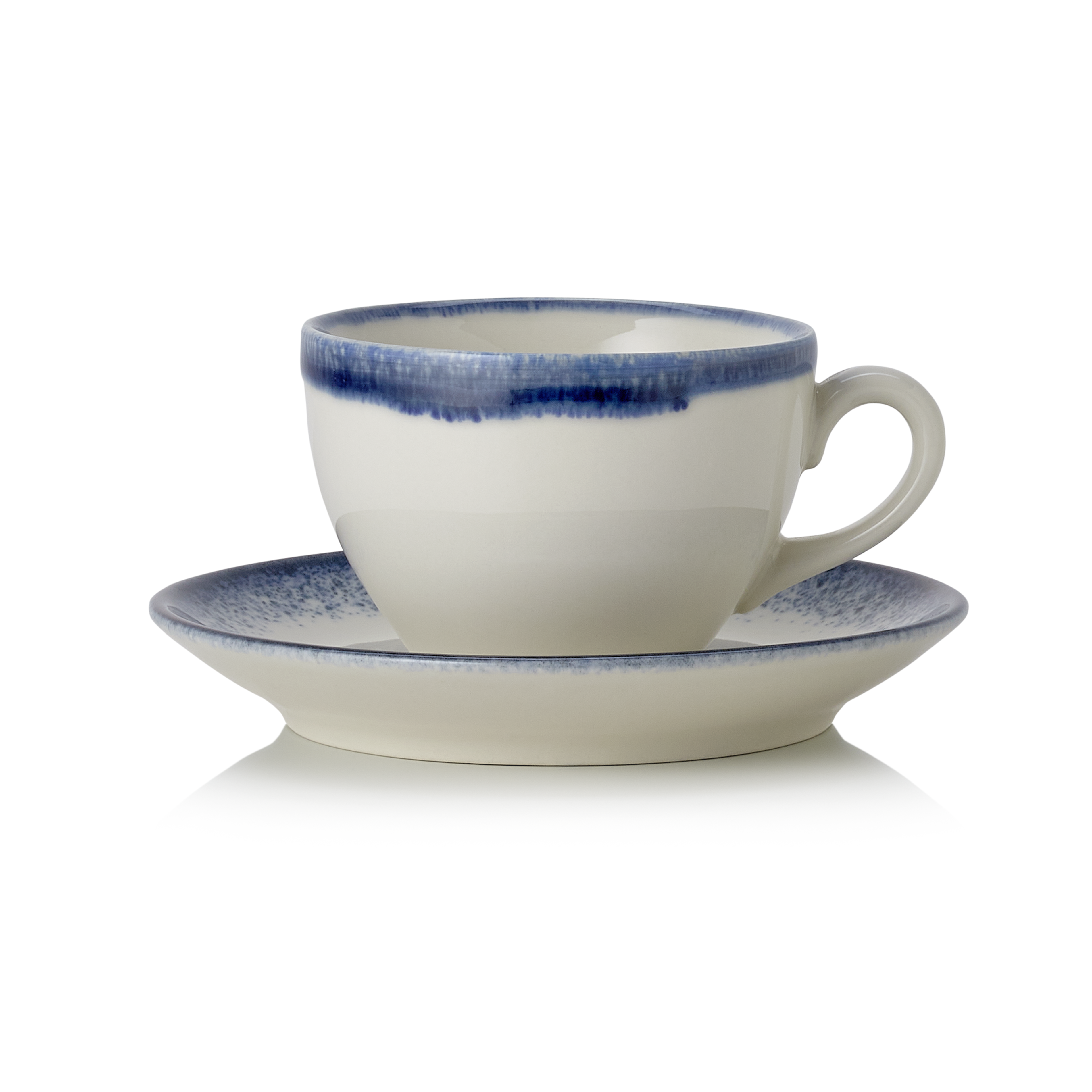 WAS Ober- und Untertasse Set VIDA MARINA, 220 ml, Set á 6 Stück, marina, Porzell