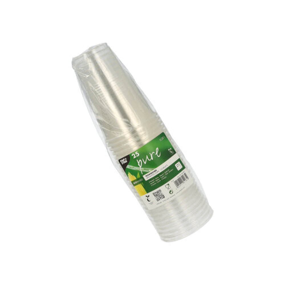 PAPSTAR Kaltgetränkebecher, PLA pure 0,25 l Ø 7,8 cm · 11 cm glasklar mit S