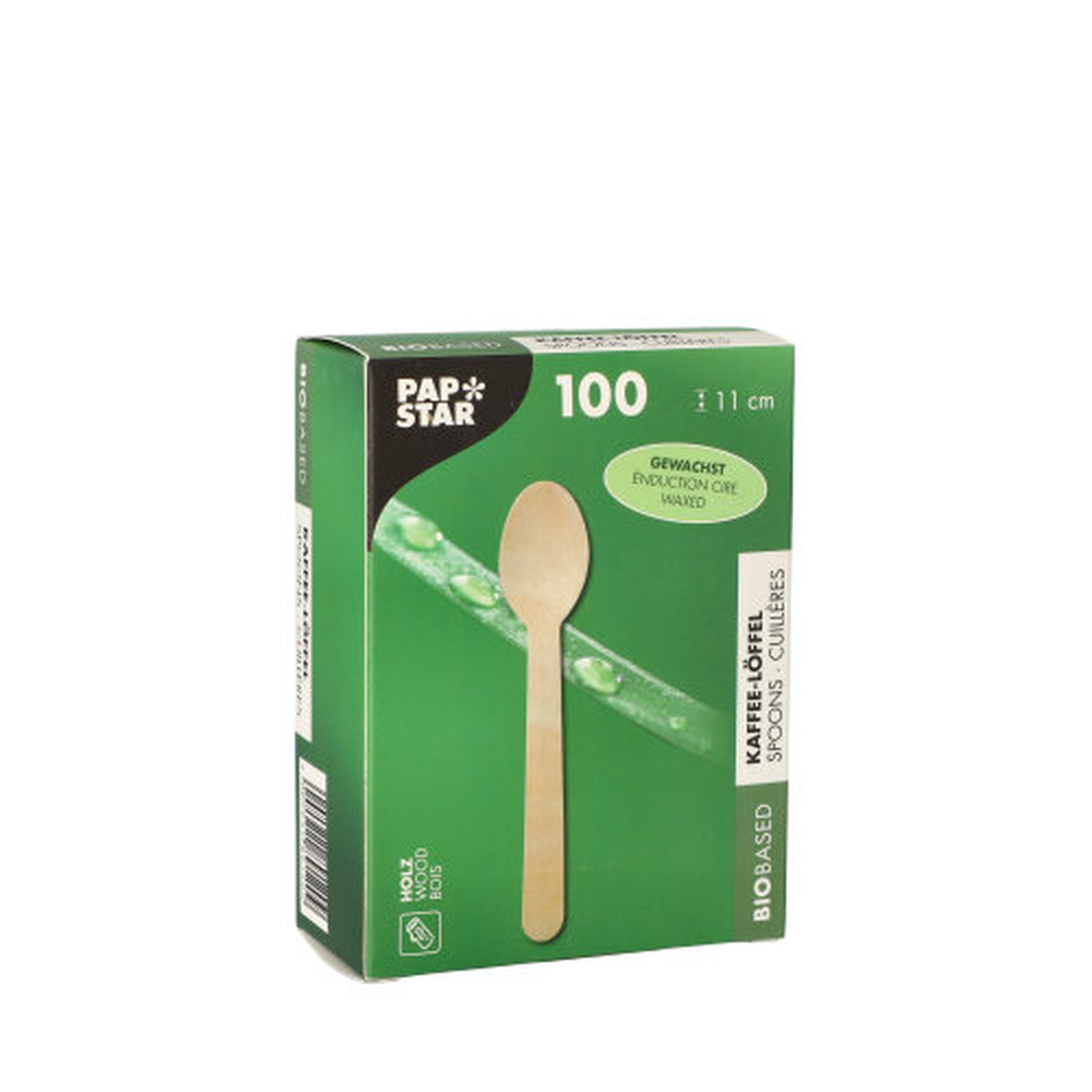 Papstar Kaffeelöffel Holz, gewachst 11 cm