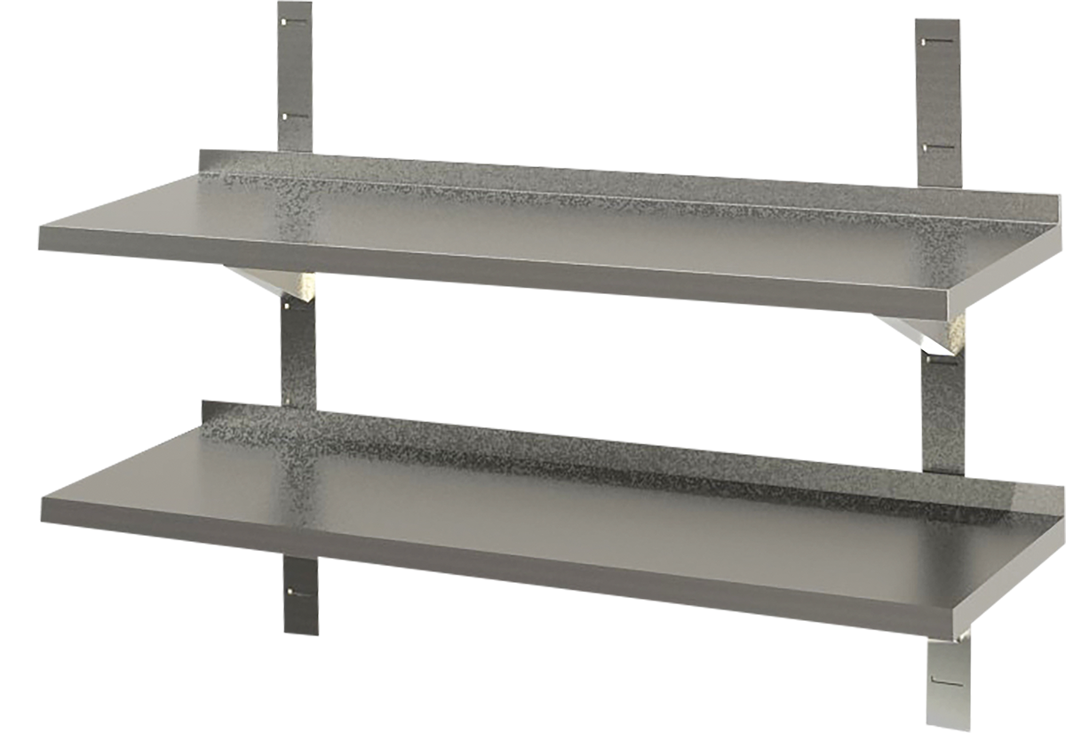 KBS Wandbord 2 Böden mit Aufkantung B 200cm x T 40cm