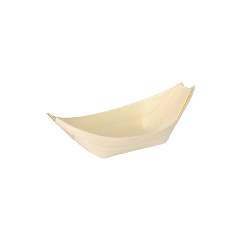 Papstar Fingerfood - Schalen, Holz "pure" 11 cm x 6,5 cm "Schiffchen"