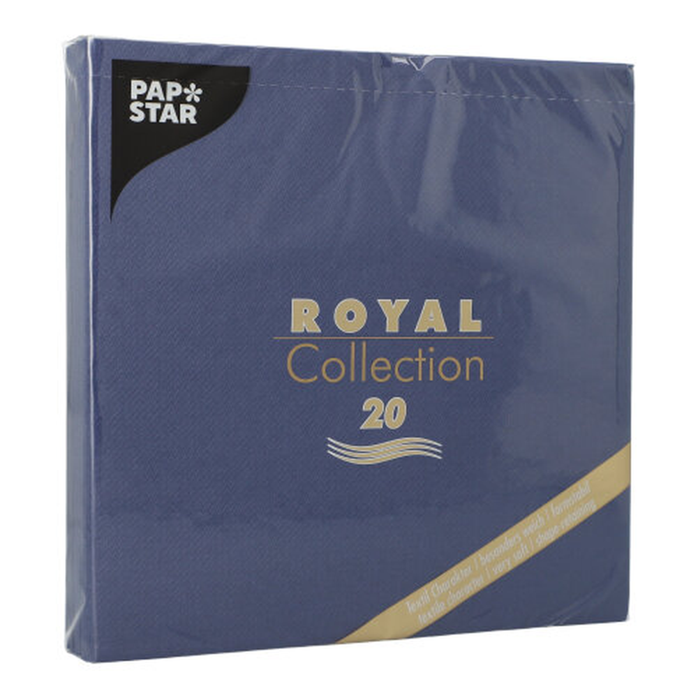 Papstar Servietten "ROYAL Collection" 1/4-Falz 40 cm x 40 cm dunkelblau
