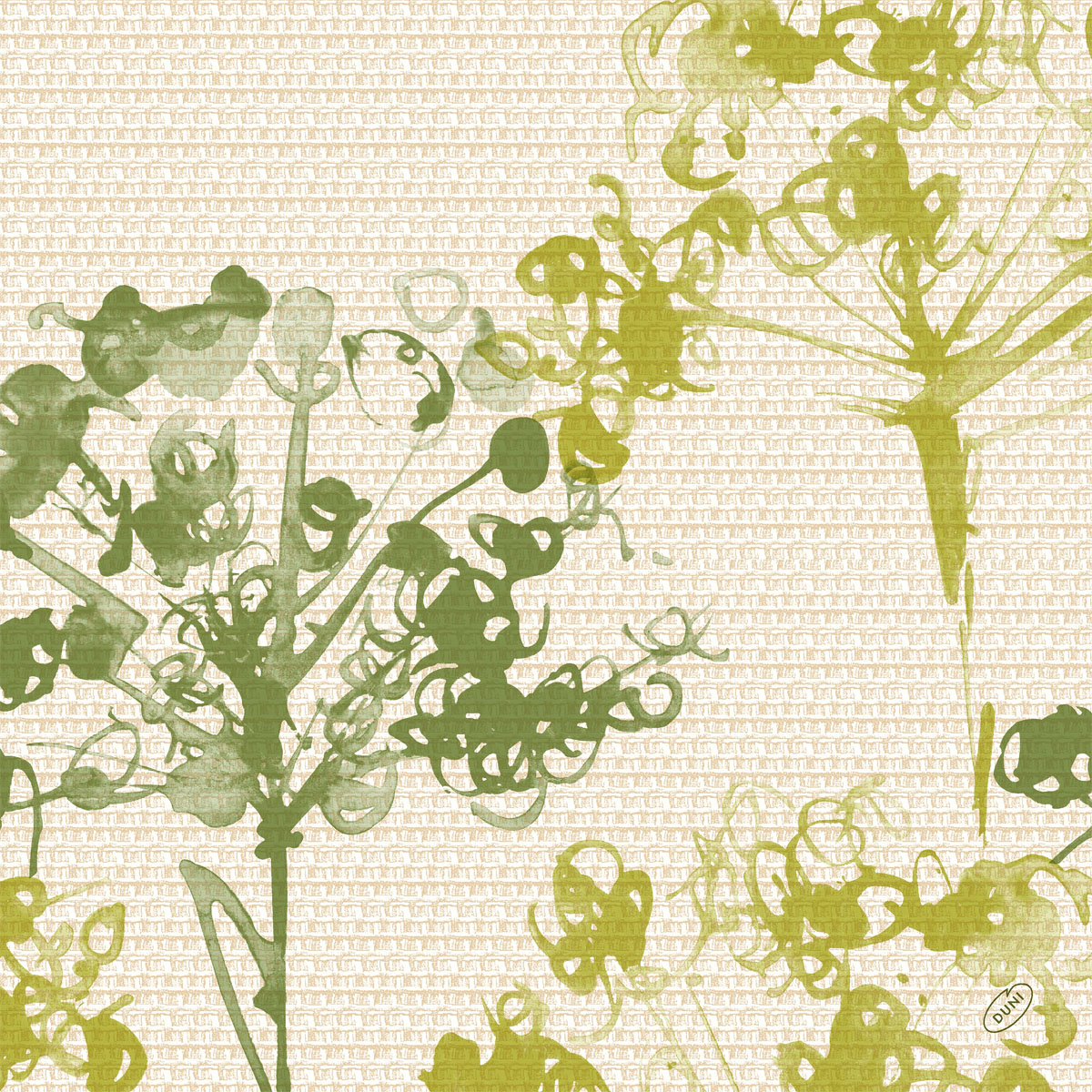 Duni Motiv-Bio-Dunisoft-Servietten 40 x 40 cm 1/4-Falz Green Umbles