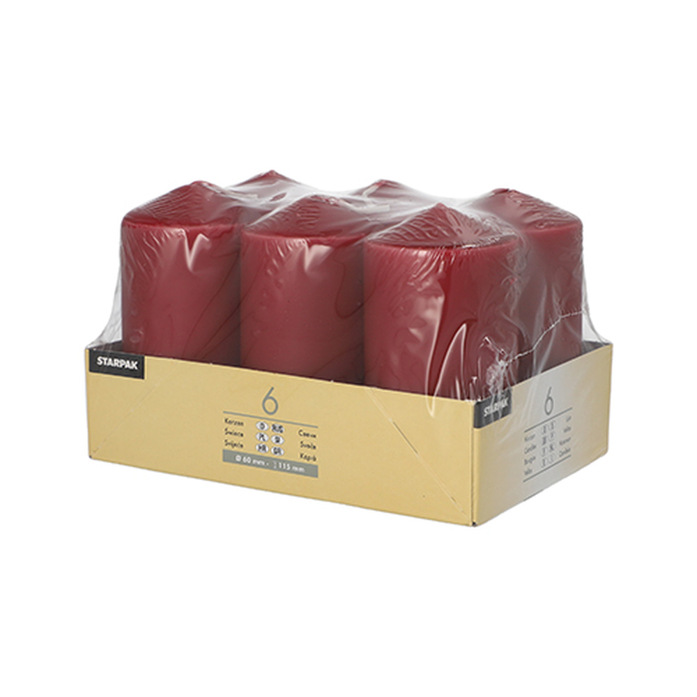Papstar Stumpenkerzen Ø 60 mm · 115 mm bordeaux