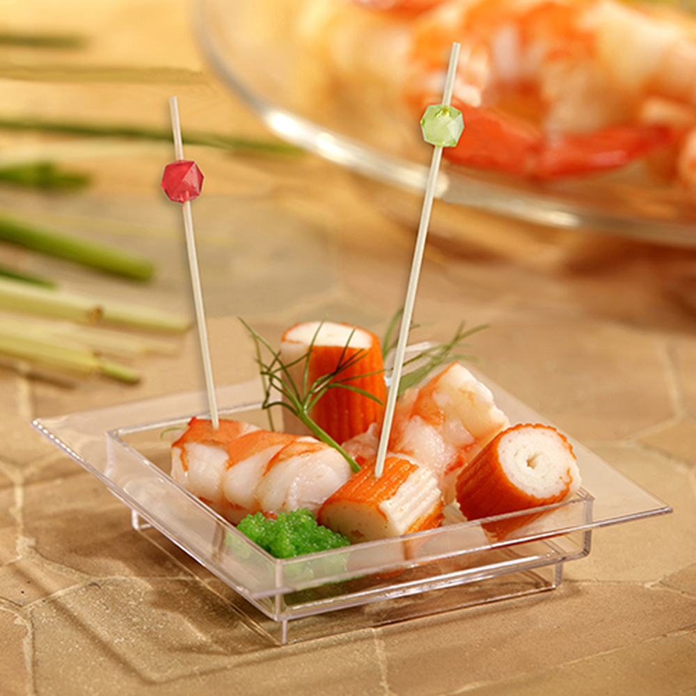Papstar Fingerfood - Picker 12 cm farbig sortiert "Square"