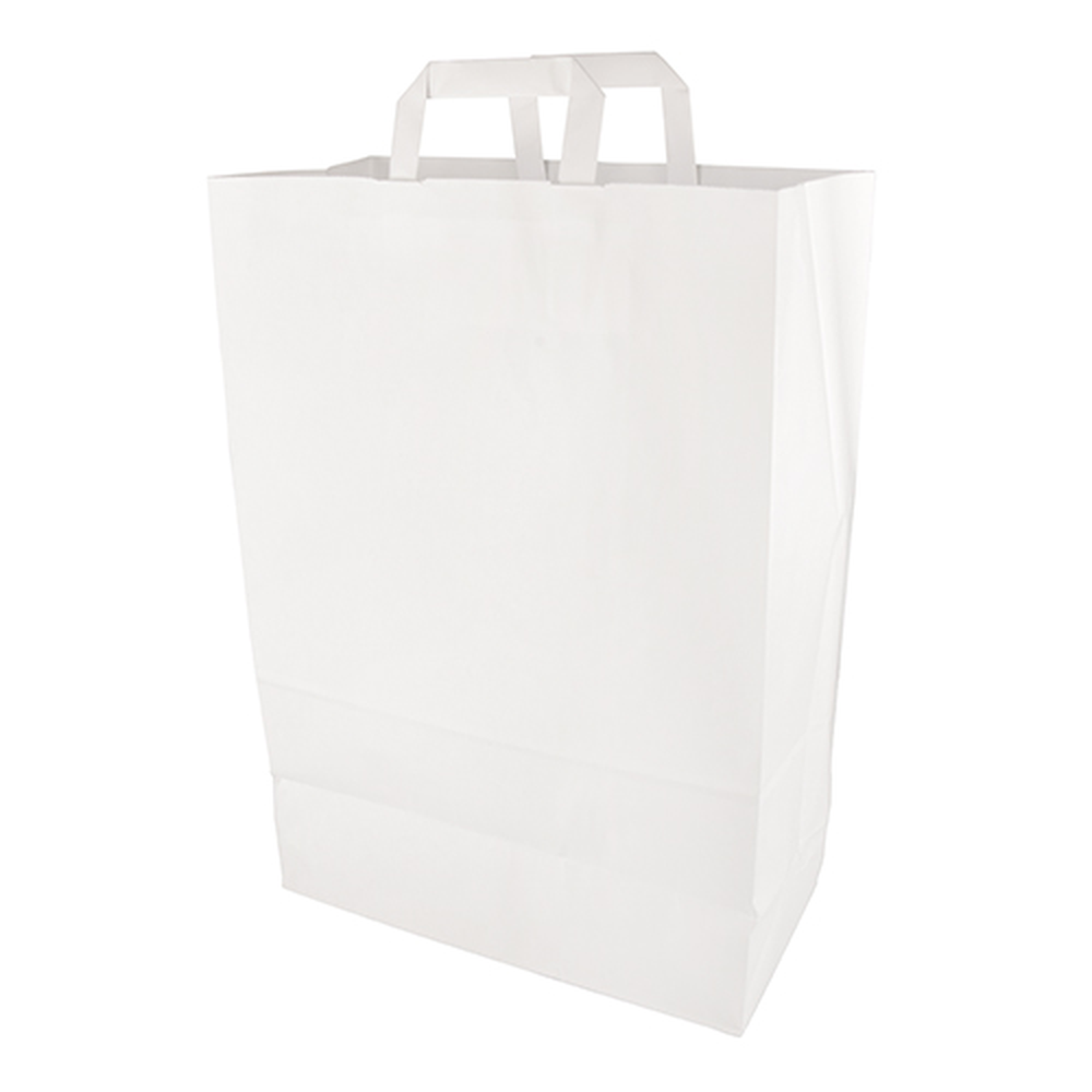 Papstar Tragetaschen, Papier 44 cm x 32 cm x 17 cm weiss mit Tragegriff