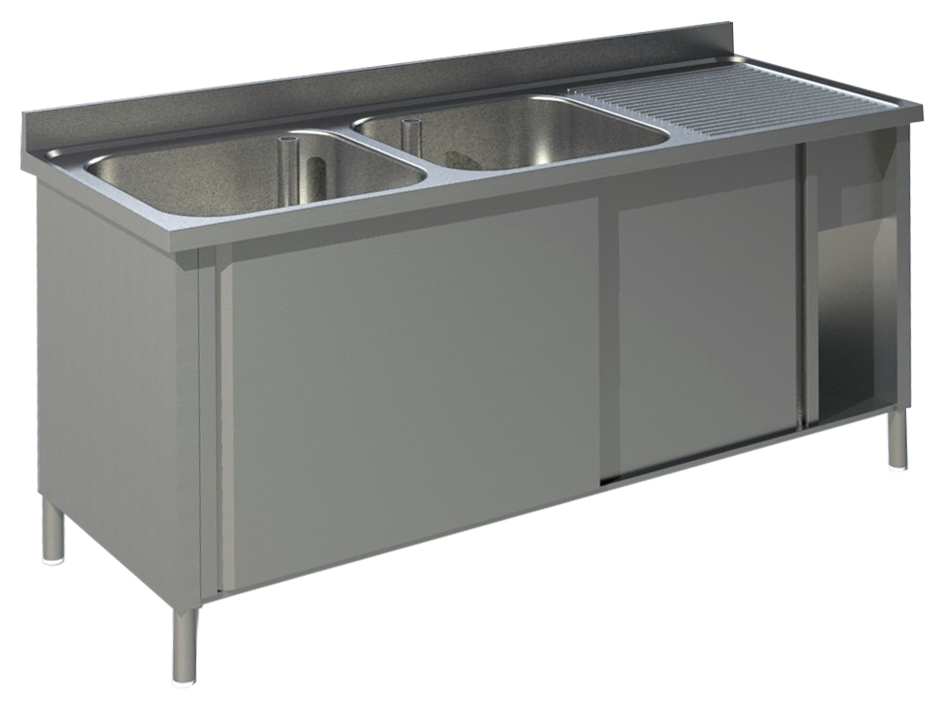 KBS Spülschrank mit Schiebetüren B 180cm - Becken links