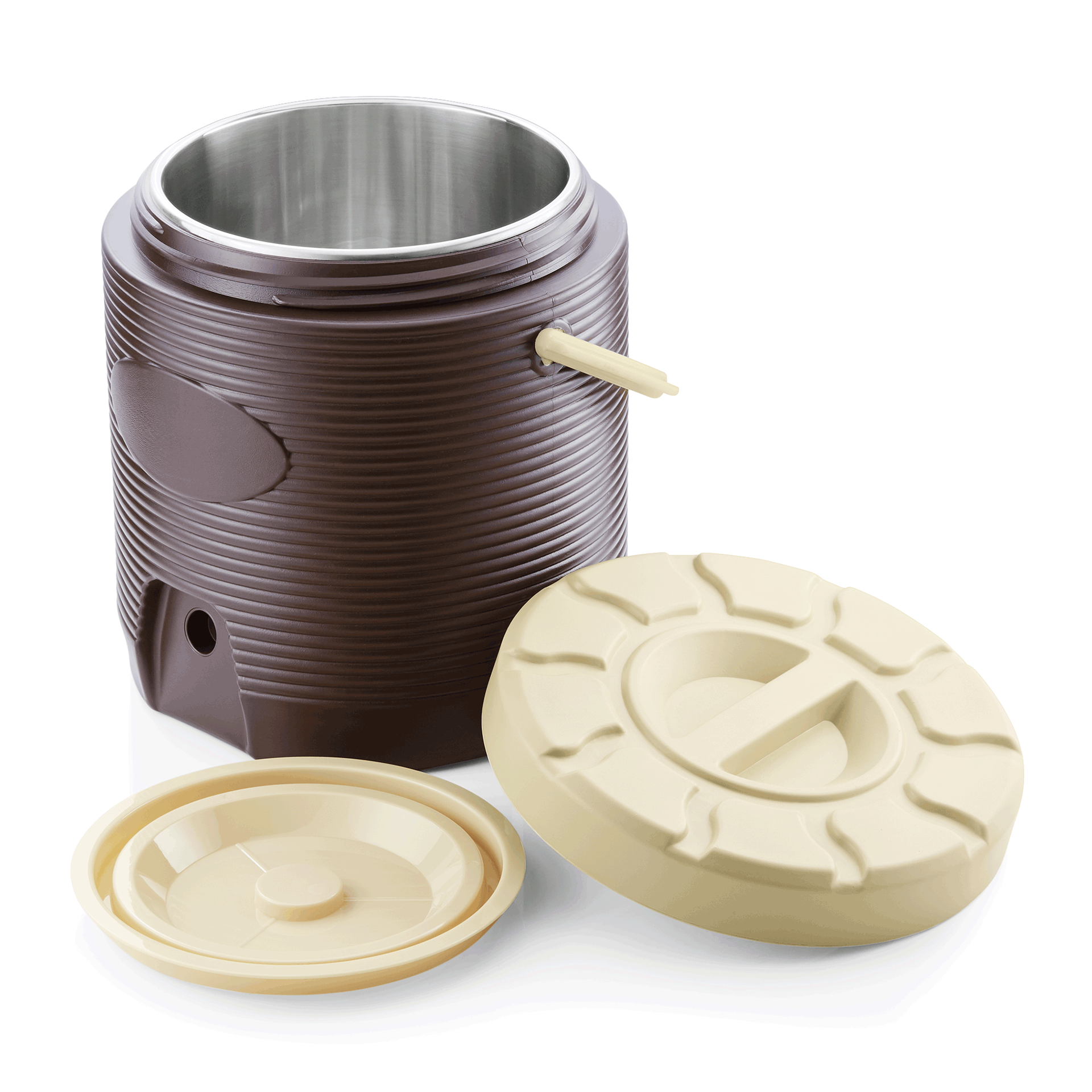 WAS Thermospeisetransportbehälter, 12 ltr., braun, mit PU-Isolierung, Ø 30 cm