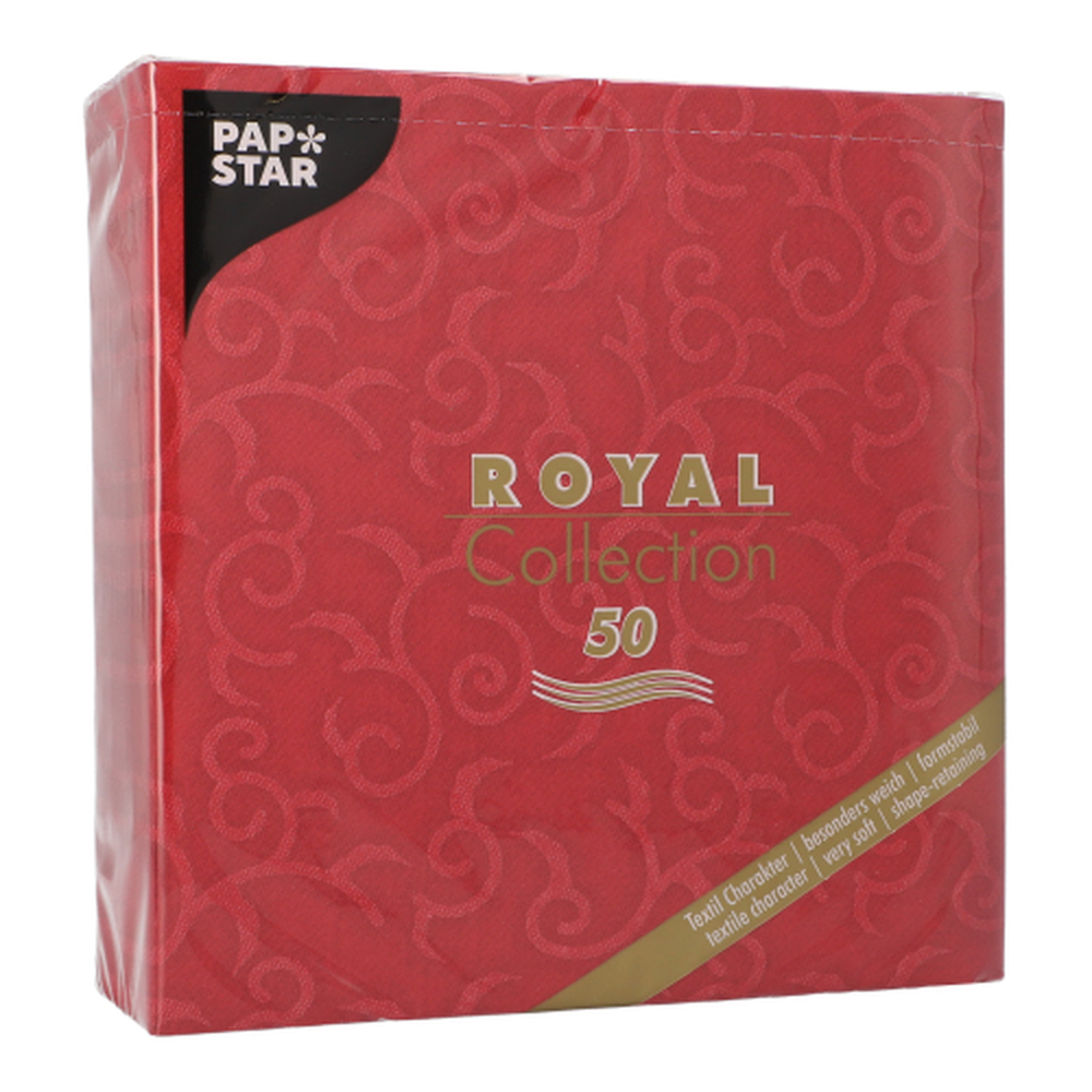Papstar Servietten "ROYAL Collection" 1/4-Falz 40 cm x 40 cm bordeaux "Casali"