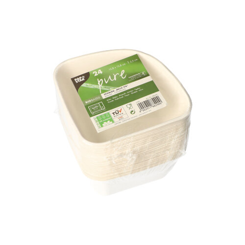 PAPSTAR Schalen, Zuckerrohr pure 5,5 cm x 12,8 cm x 12,8 cm weiss Belle V