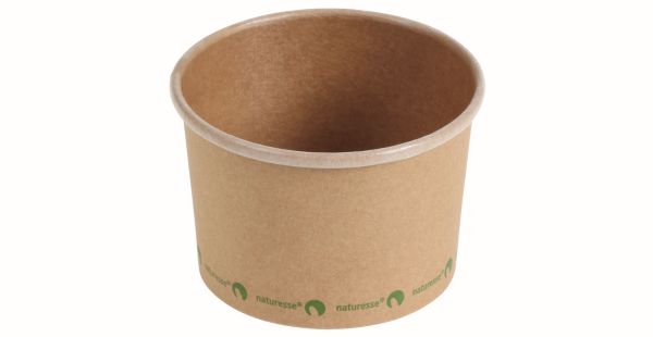 Pacovis Suppenbecher aus Karton 230ml, Kraft braun, natur