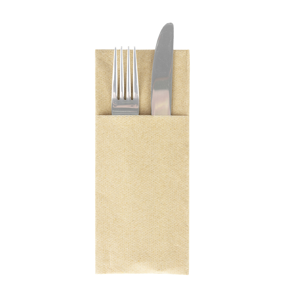 Mank Pocket-Fold-Napkins Basic recycled braun 40 x 33 cm 1/8 Falz