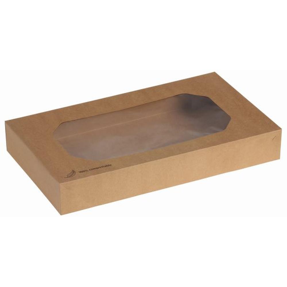 Pacovis Transport Box Kraft ''L'', m. PLA Sichtfenster 56x32x