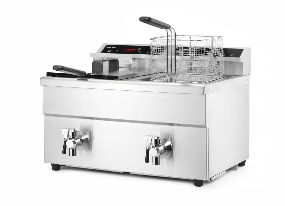Hendi Induktionsfritteuse - mit Ablasshahn 2x8 l, HENDI, Profi Line, 16L, 230V/7