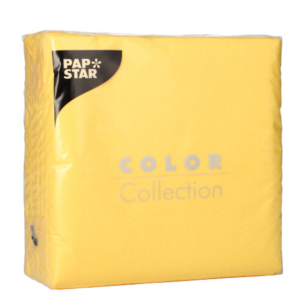 Papstar Servietten, 1-lagig 1/4-Falz 33 cm x 33 cm gelb