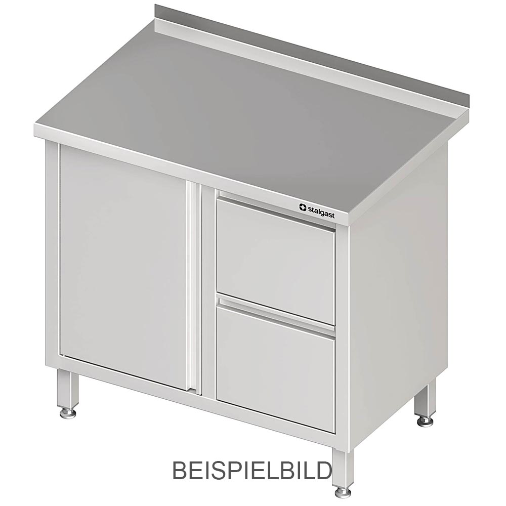 Stalgast Arbeitsschrank mit Flügeltür, 1000x600x850 mm, mit 2er Schubladenblock 