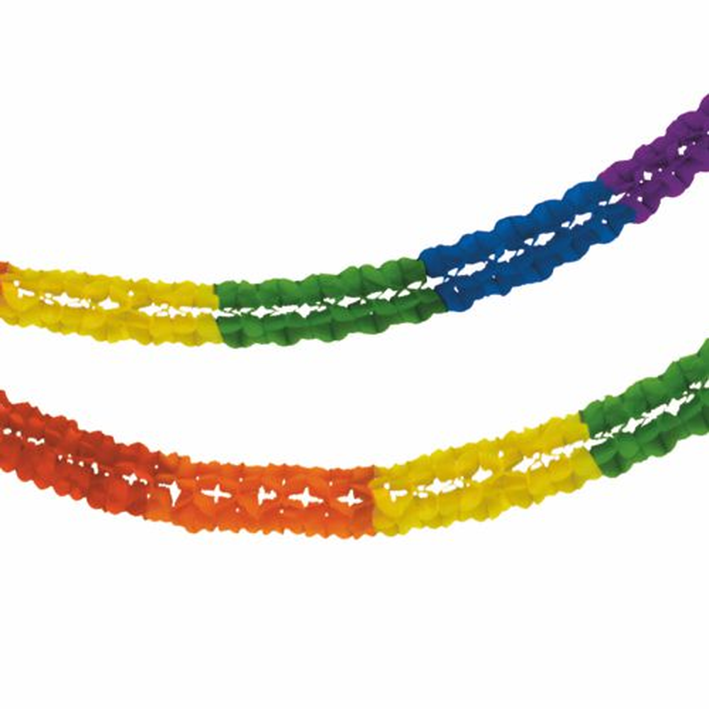 Papstar Großraumgirlande, Papier Ø 16 cm · 10 m "Rainbow" schwer entflammbar