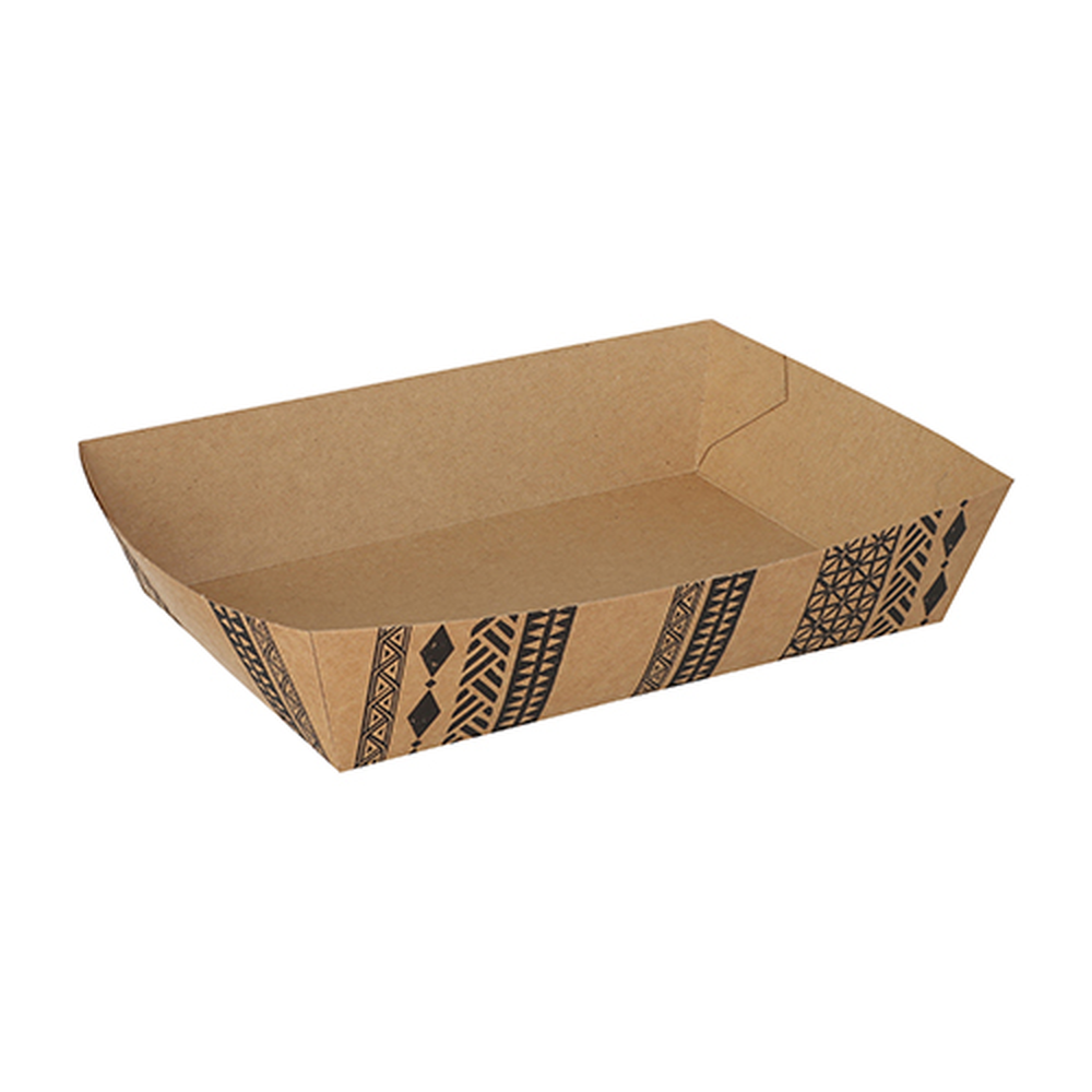 Papstar Snacktrays, Pappe 4 cm x 11 cm x 16 cm braun "Maori" extra groß