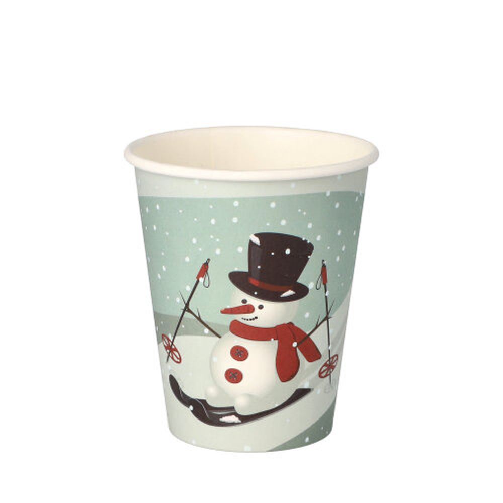 Papstar Trinkbecher, Pappe "To Go" 0,2 l Ø 8 cm · 9,2 cm "Snowtime"