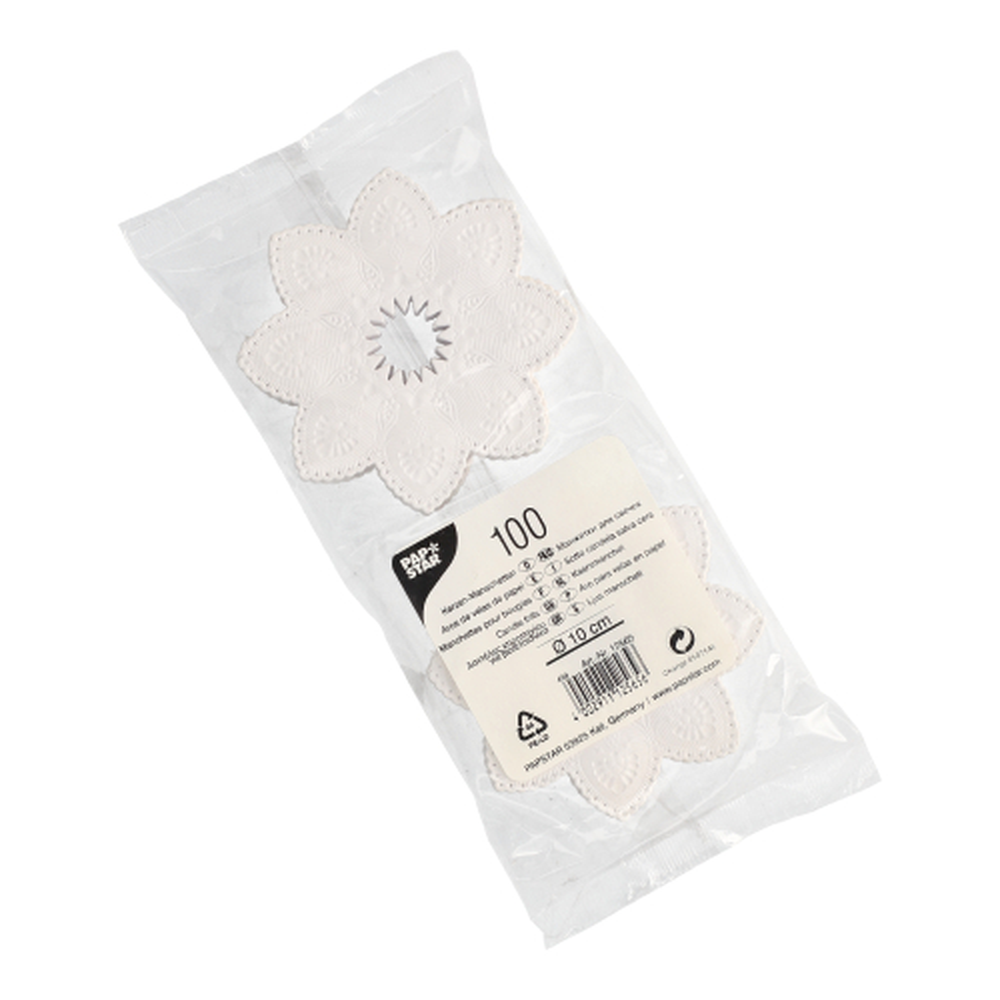 Papstar Kerzen-Manschetten rund Ø 10 cm weiss