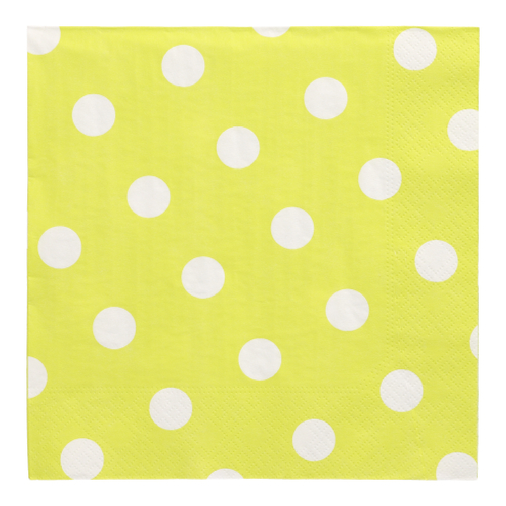 Papstar Servietten, 3-lagig 1/4-Falz 40 cm x 40 cm limonengrün "Dots"