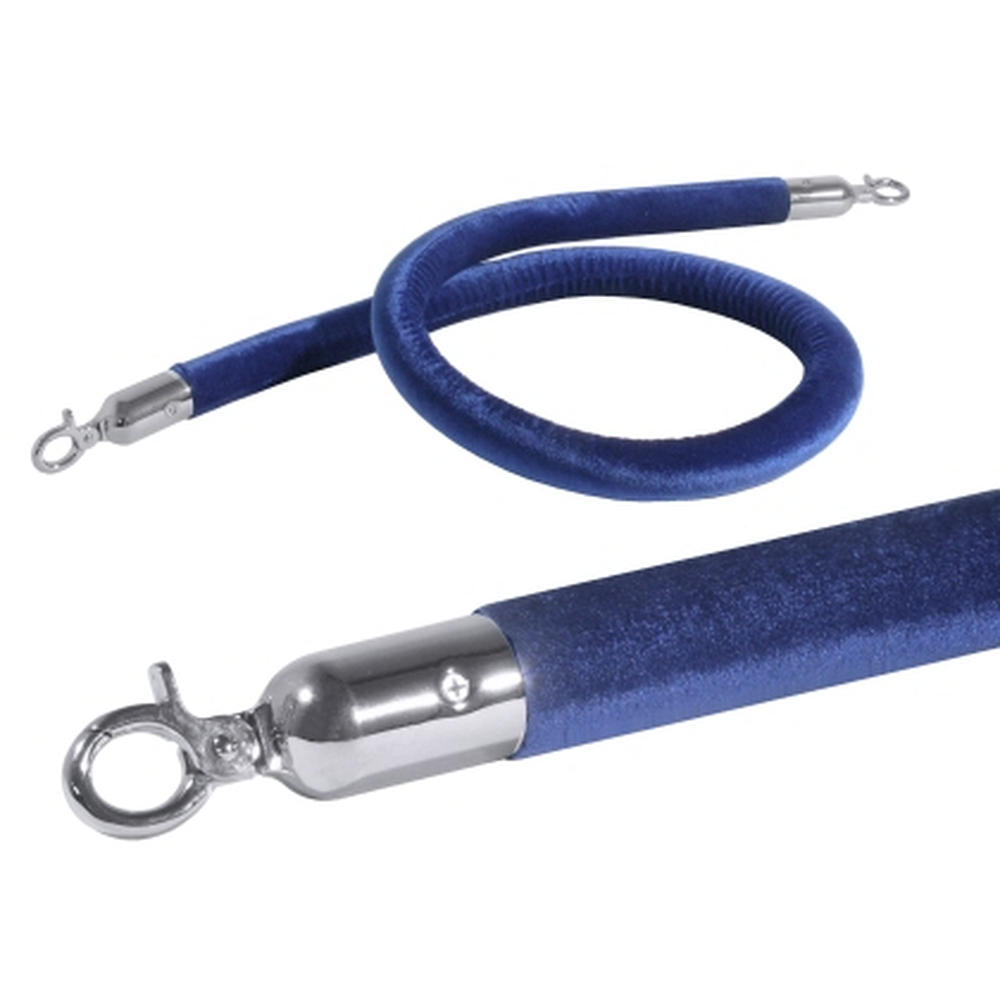 Contacto Abgrenzungsseil, blau, 150 cm mit verchromten Beschlägen