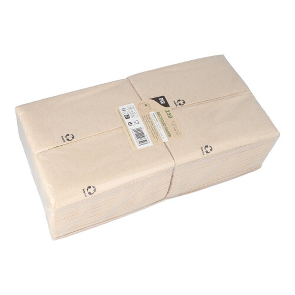 Papstar Servietten, 2-lagig 1/8-Falz 33 cm x 33 cm natur aus recyceltem Papier