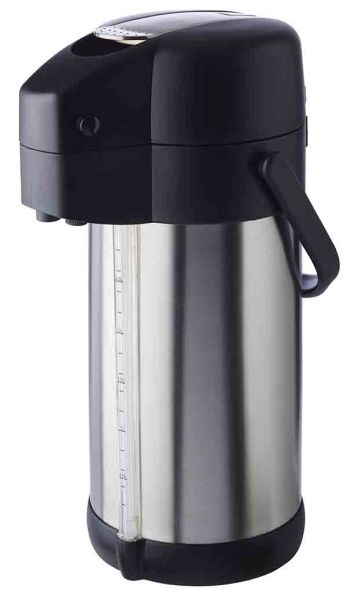 APS Pump-Isolierkanne -PREMIUM- Ø 15 cm, H: 37 cm, 3 Liter , 18/8 Edelstahl, Pol