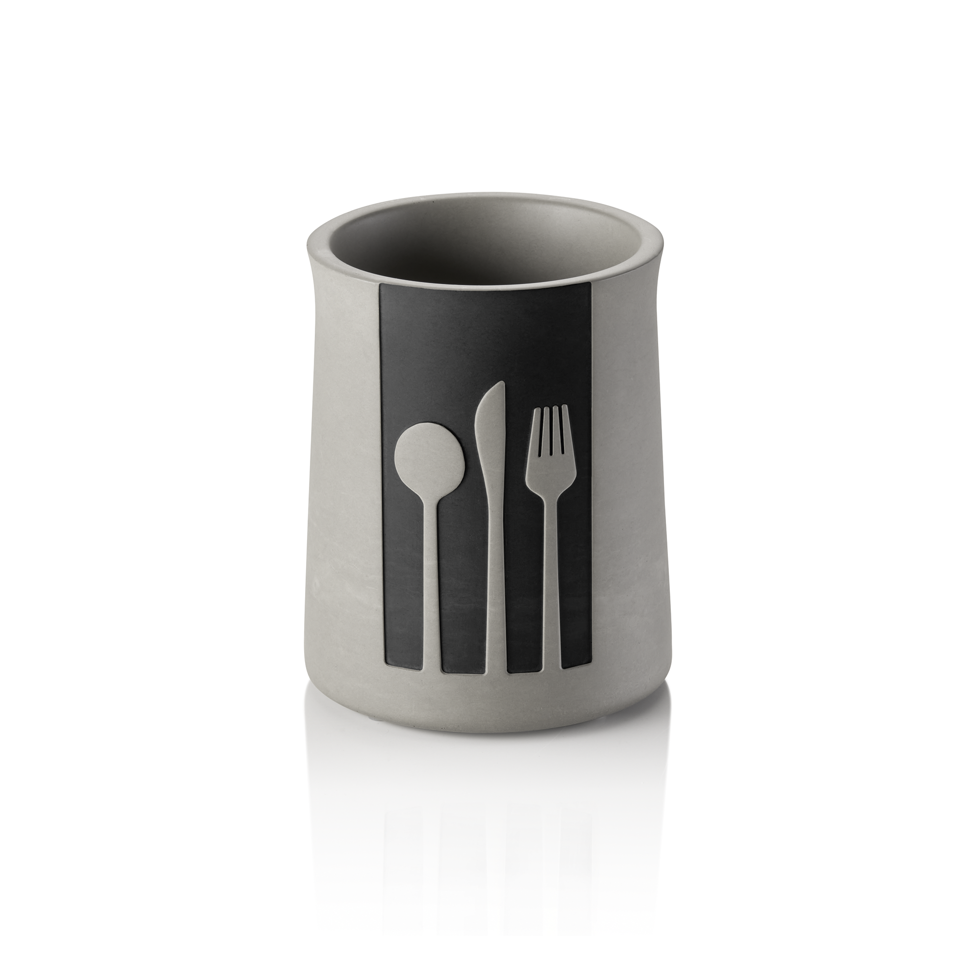 WAS Besteckbehälter Nero, Ø 11 cm, Höhe 14,5 cm, schwarz, Beton, Ethylenvinylace