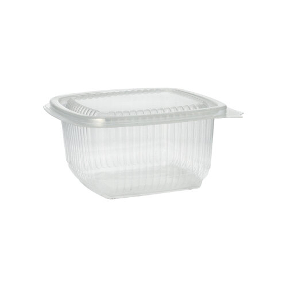 PAPSTAR Verpackungsbecher mit Klappdeckeln, PP rechteckig 375 ml 6,2 cm x 11