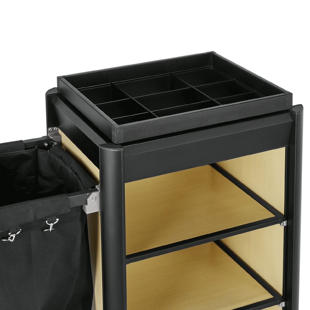 WAS Zimmerservicewagen ISABELLA, 95 x 55x x116 cm, schwarze Kanten, helle Holzop