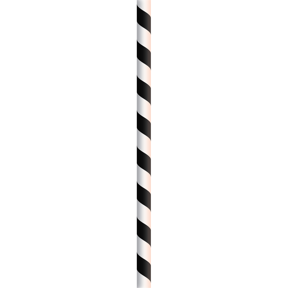 Mank Papiertrinkhalm Streifen schwarz-weiß Ø 8 mm / 150 mm