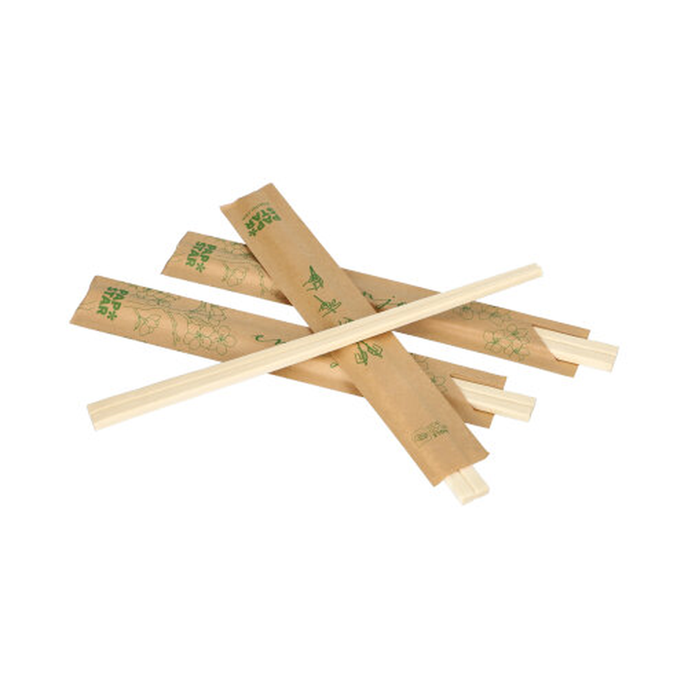 Papstar Paar Essstäbchen Holz "ASIA" 21 cm einzeln gehüllt