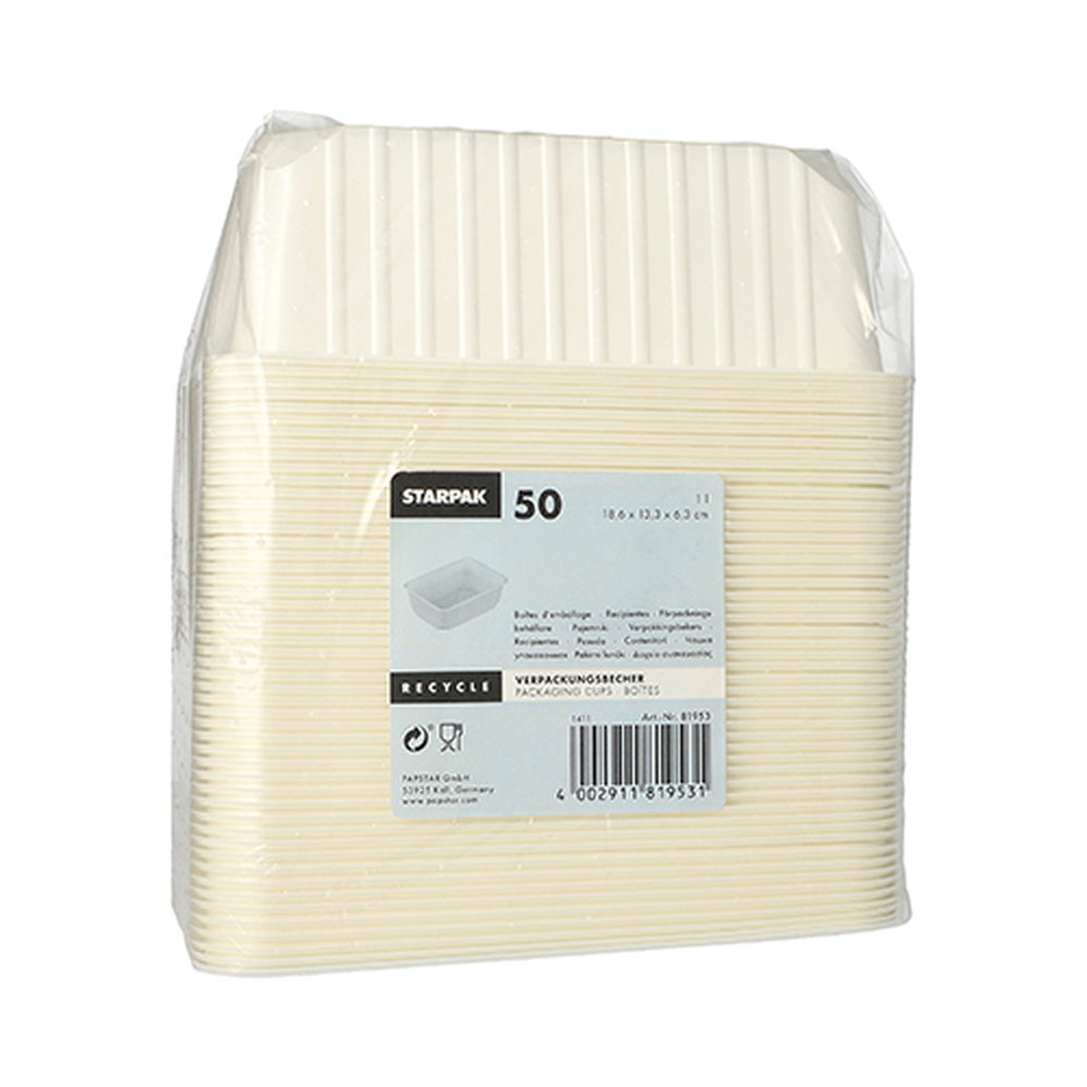 Papstar Verpackungsbecher, PP 1 l 6,3 cm x 18,6 cm x 13,3 cm weiss