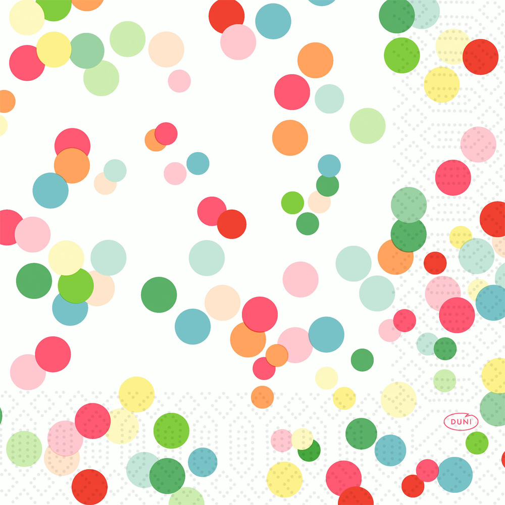 Duni Motiv-Zelltuchservietten 33 x 33 cm 3-lagig 1/4-Falz Happy Bubbles