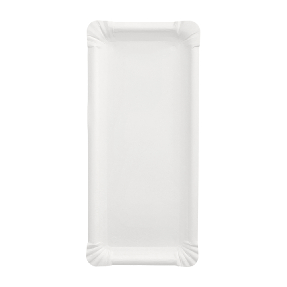 Papstar Teller, Pappe "pure" eckig 11 cm x 24 cm weiss