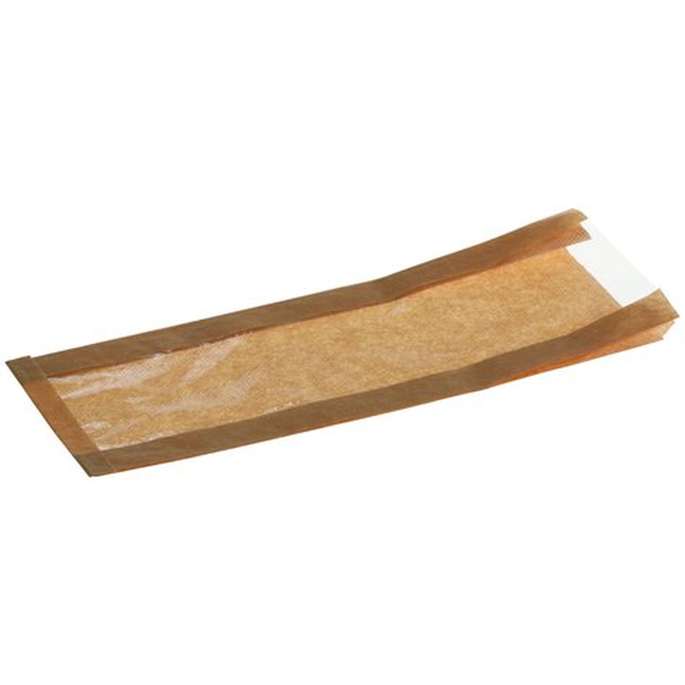 Pacovis Brotbeutel Kraft/PP 12x28+5cm, Fenster eingemittet, perf.