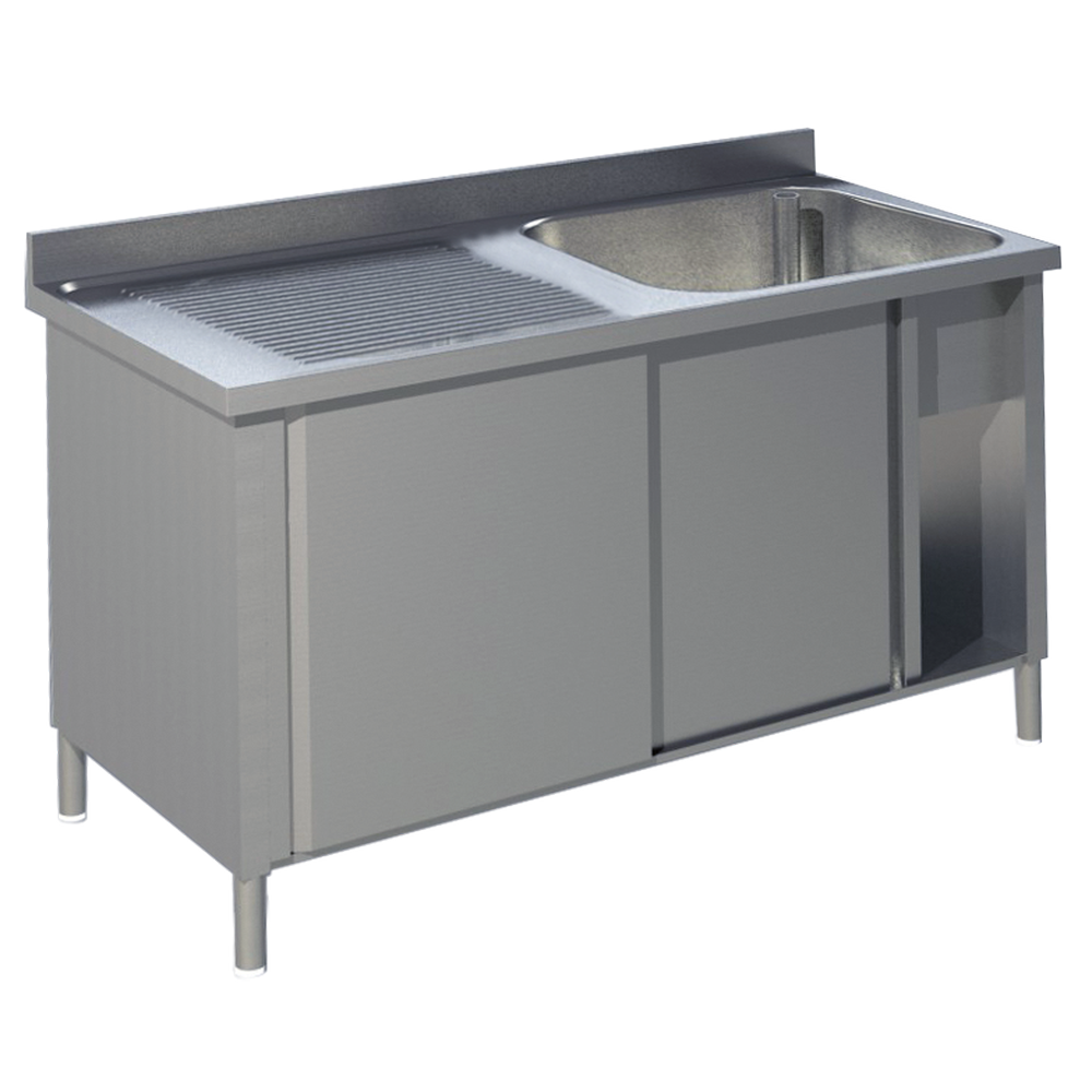 KBS Spülschrank mit Schiebetüren B 120cm - Becken rechts