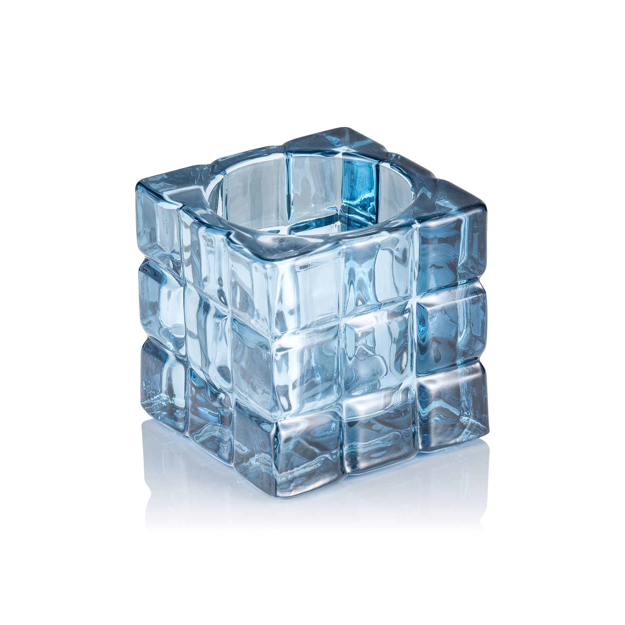 WAS Cube Steel Blue YUYU, 6,5 x 6,5 x 6,5 cm, Glas