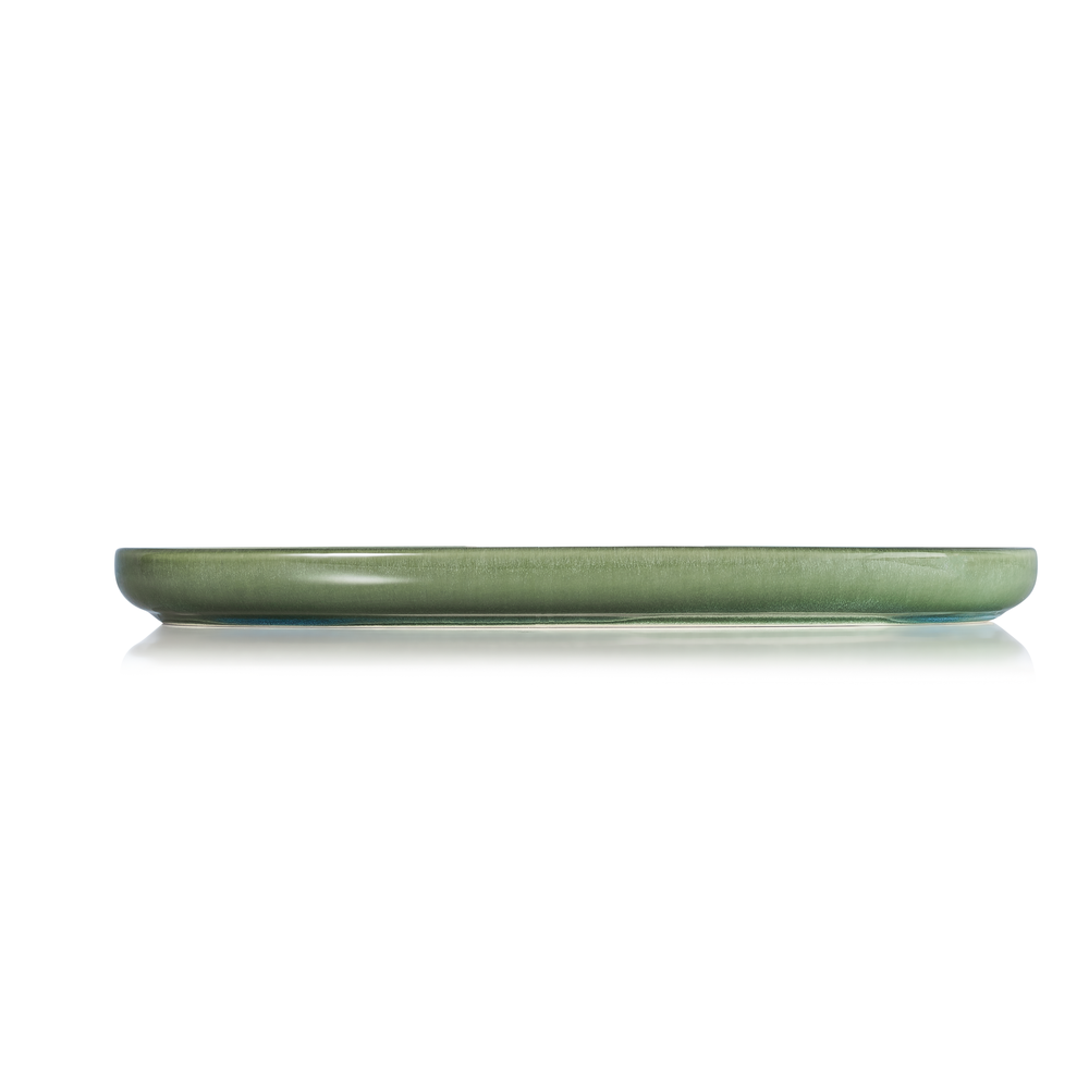 WAS Teller Set ROCKZZERO, flach, Ø 33 cm, Set á 4 Stück, myrtle green, Steinzeug