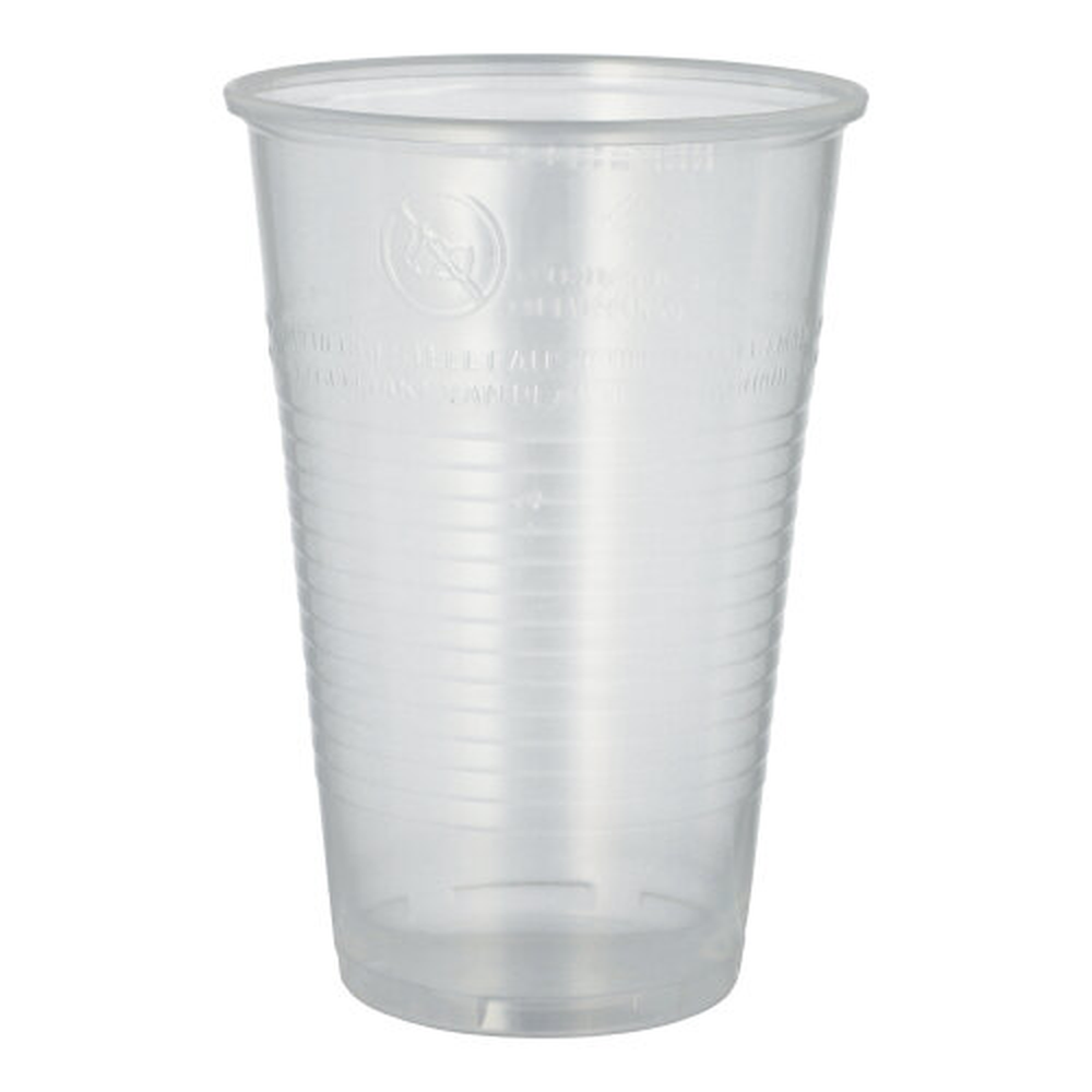 Papstar Trinkbecher, PP 0,5 l Ø 9,5 cm · 13,7 cm transparent mit Schaumrand