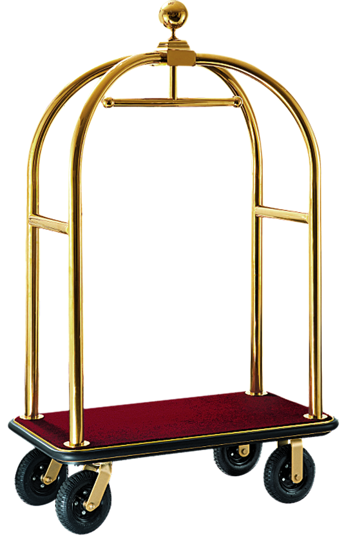 WAS Gepäckwagen DRIFT, 112 x 60 x 190 cm, Titanium gold, roter Teppich, chromnic