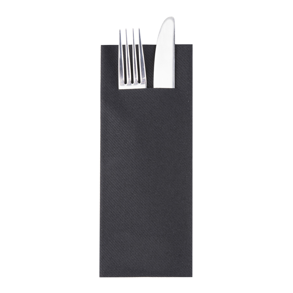 Mank Pocket-Napkins Basic schwarz 40 x 33 cm 1/8 Falz