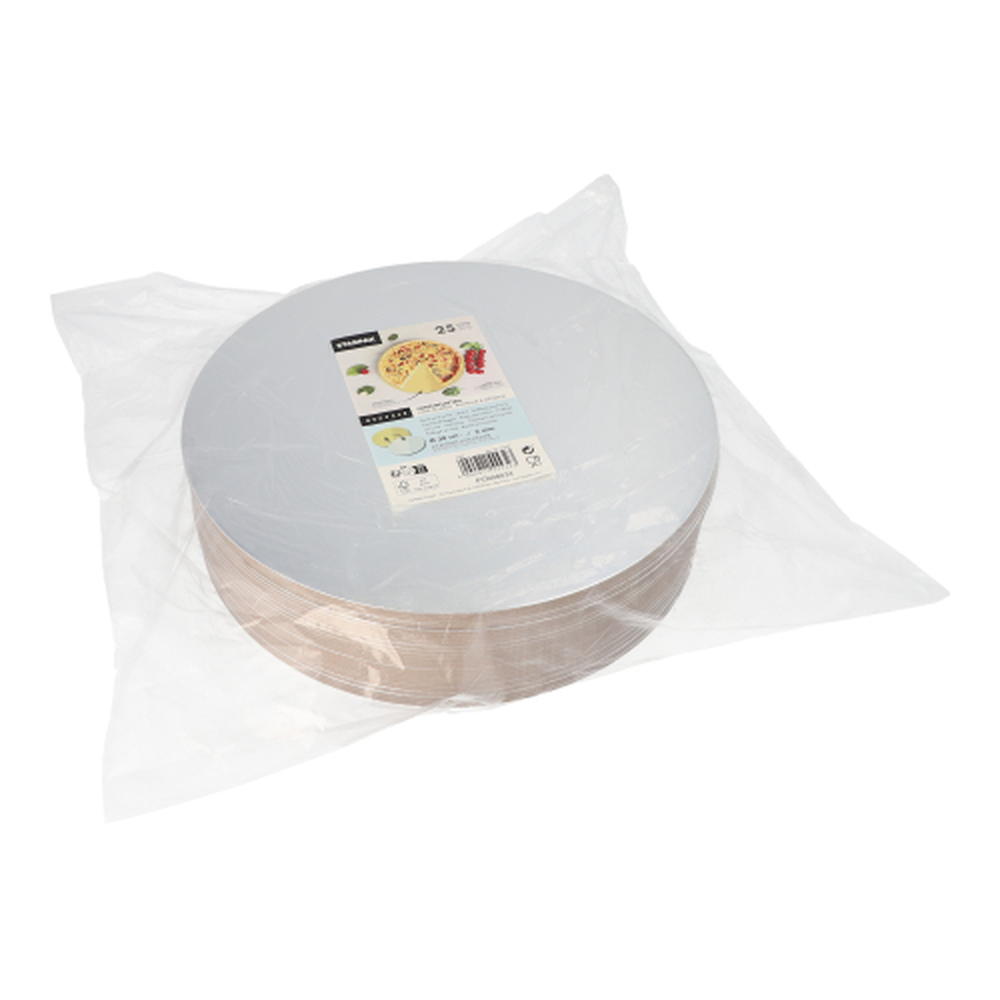 Papstar Tortenplatten rund Ø 30 cm · 0,3 cm gold/silber