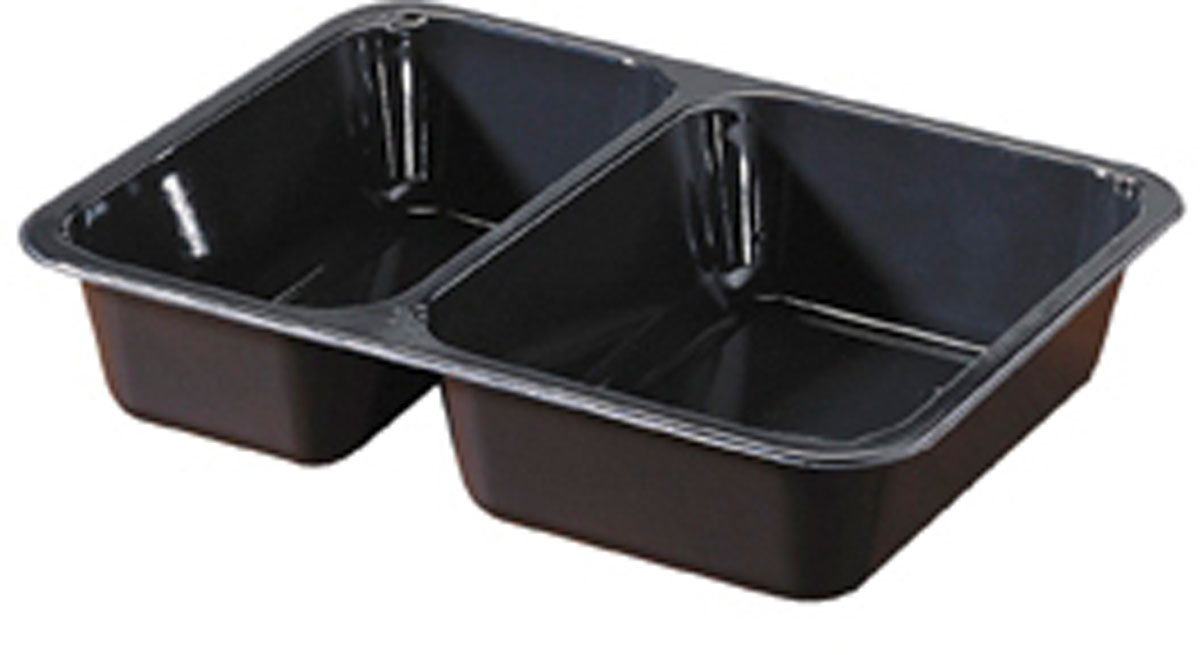 Duni CPET-Schale 2-geteilt 225 x 175 x 43 mm