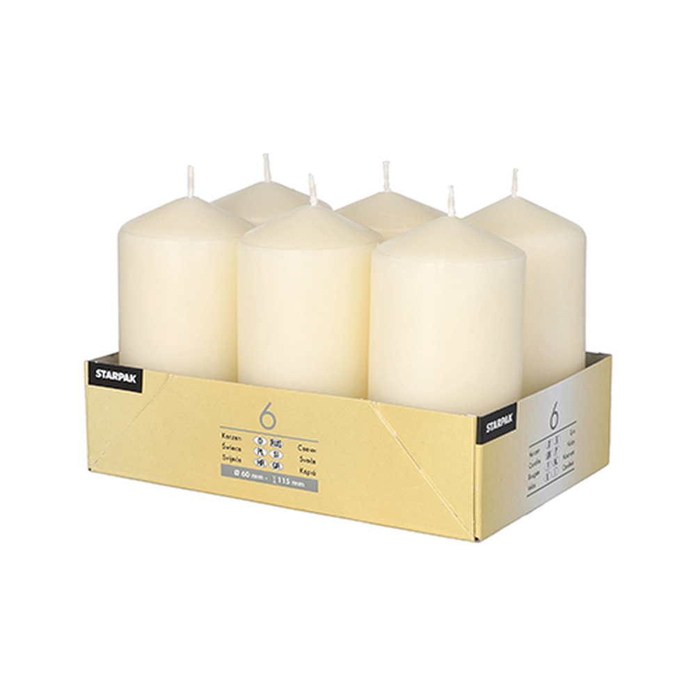 Papstar Stumpenkerzen Ø 60 mm · 115 mm creme