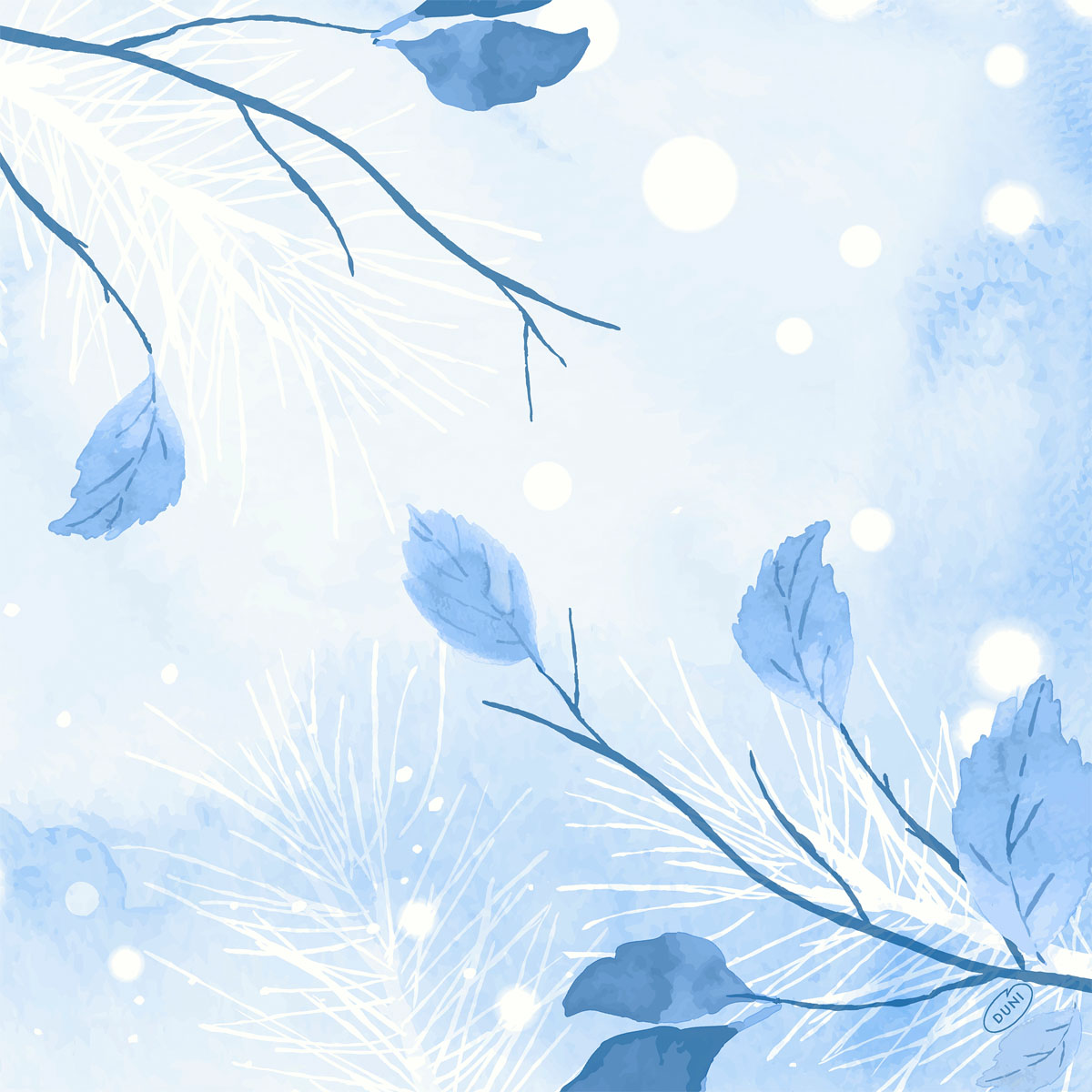 Duni Dunisoft 40 x40 cm Frosted Winter 1/4 Falz