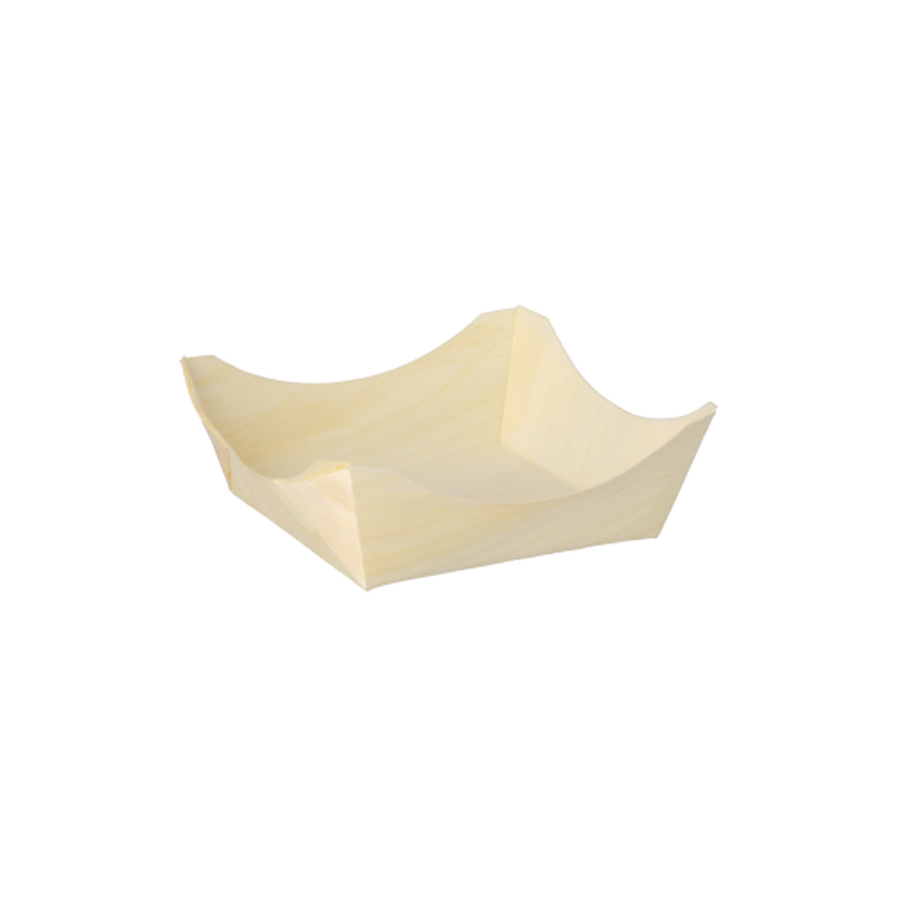 Papstar Fingerfood - Schalen, Holz "pure" eckig 3,5 cm x 10 cm x 10 cm